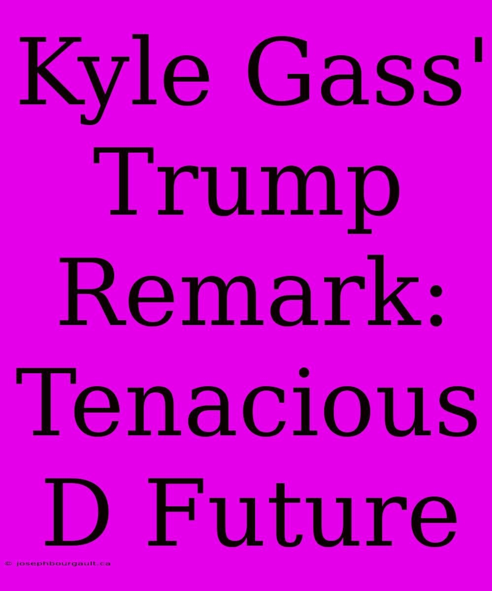 Kyle Gass' Trump Remark: Tenacious D Future