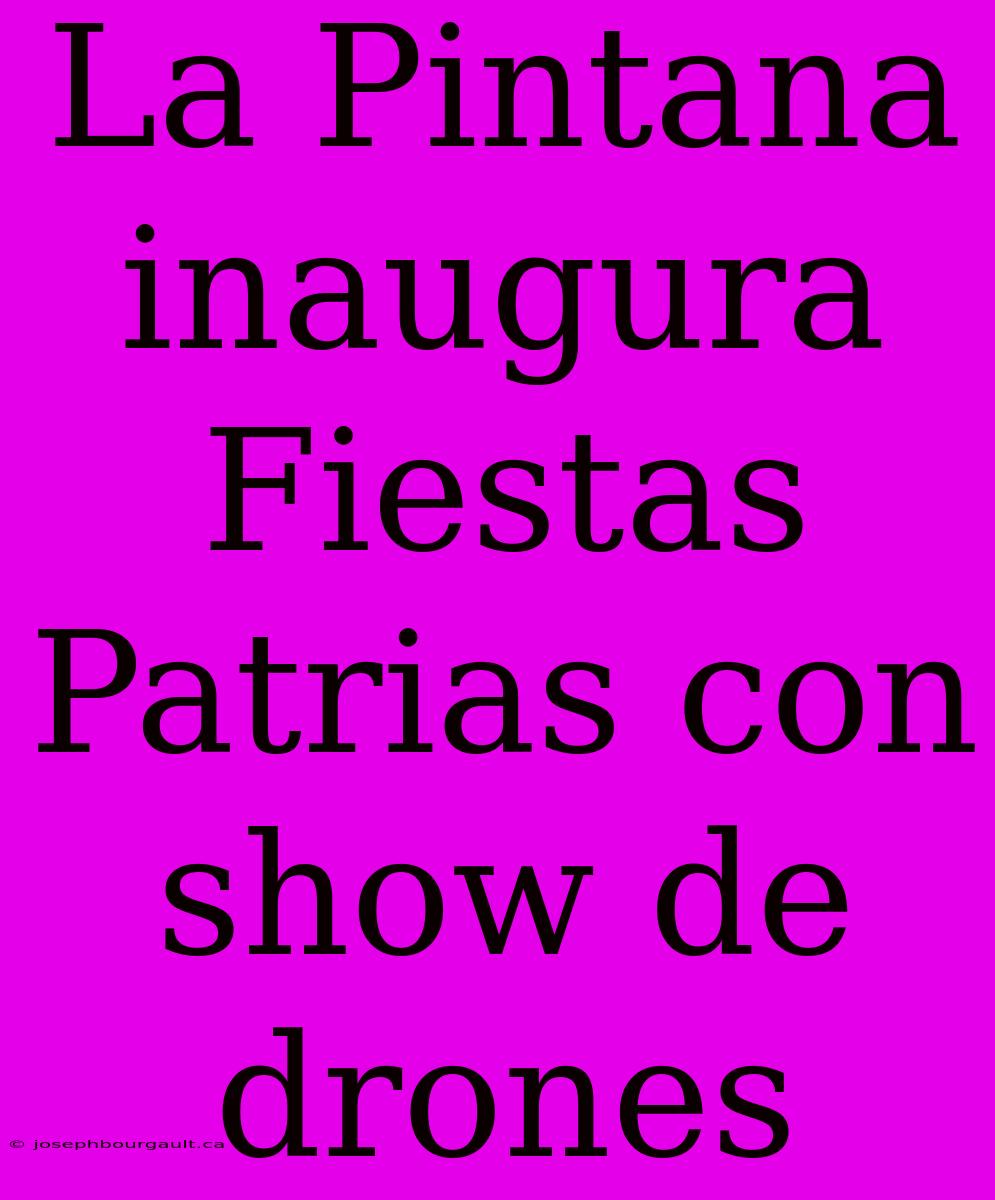 La Pintana Inaugura Fiestas Patrias Con Show De Drones