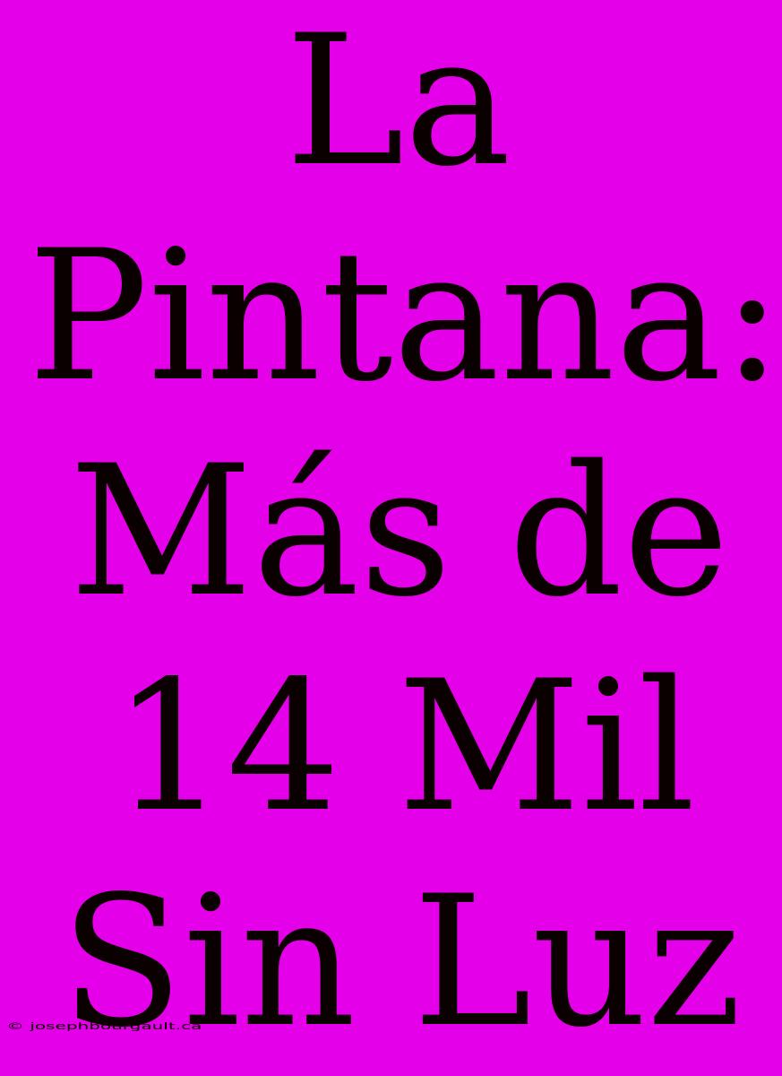 La Pintana: Más De 14 Mil Sin Luz