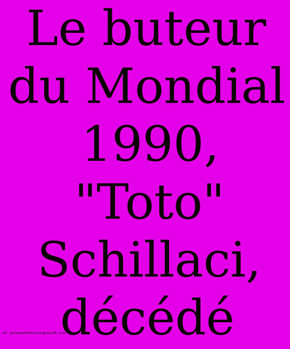 Le Buteur Du Mondial 1990, 