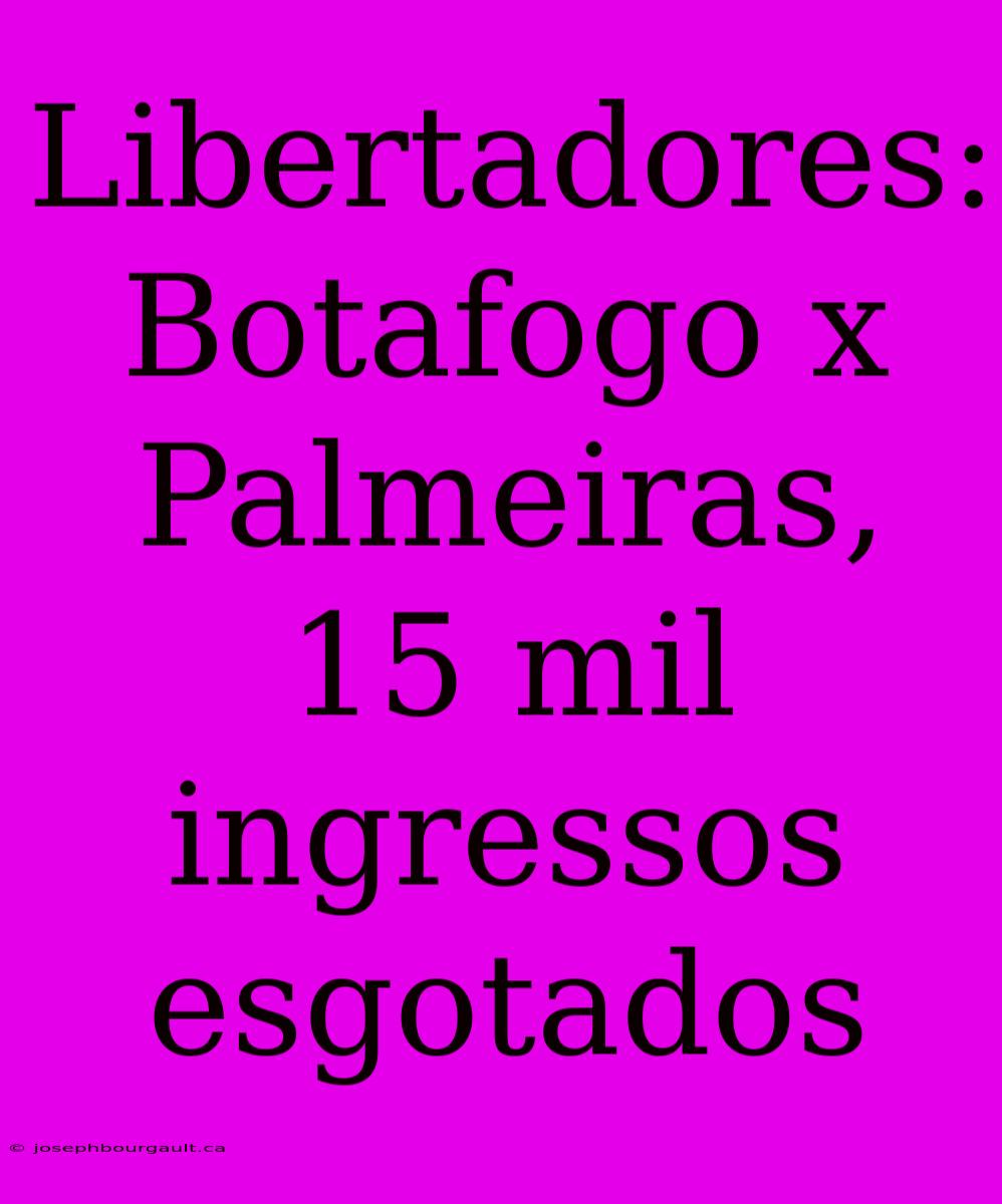 Libertadores: Botafogo X Palmeiras, 15 Mil Ingressos Esgotados