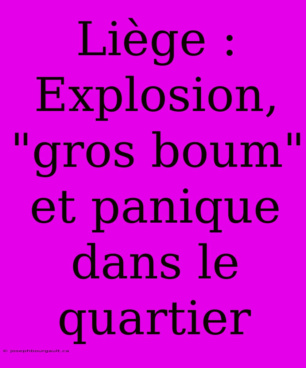 Liège : Explosion, 