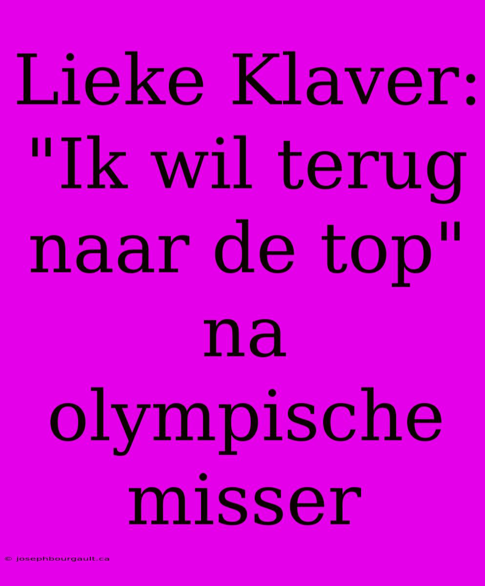 Lieke Klaver: 