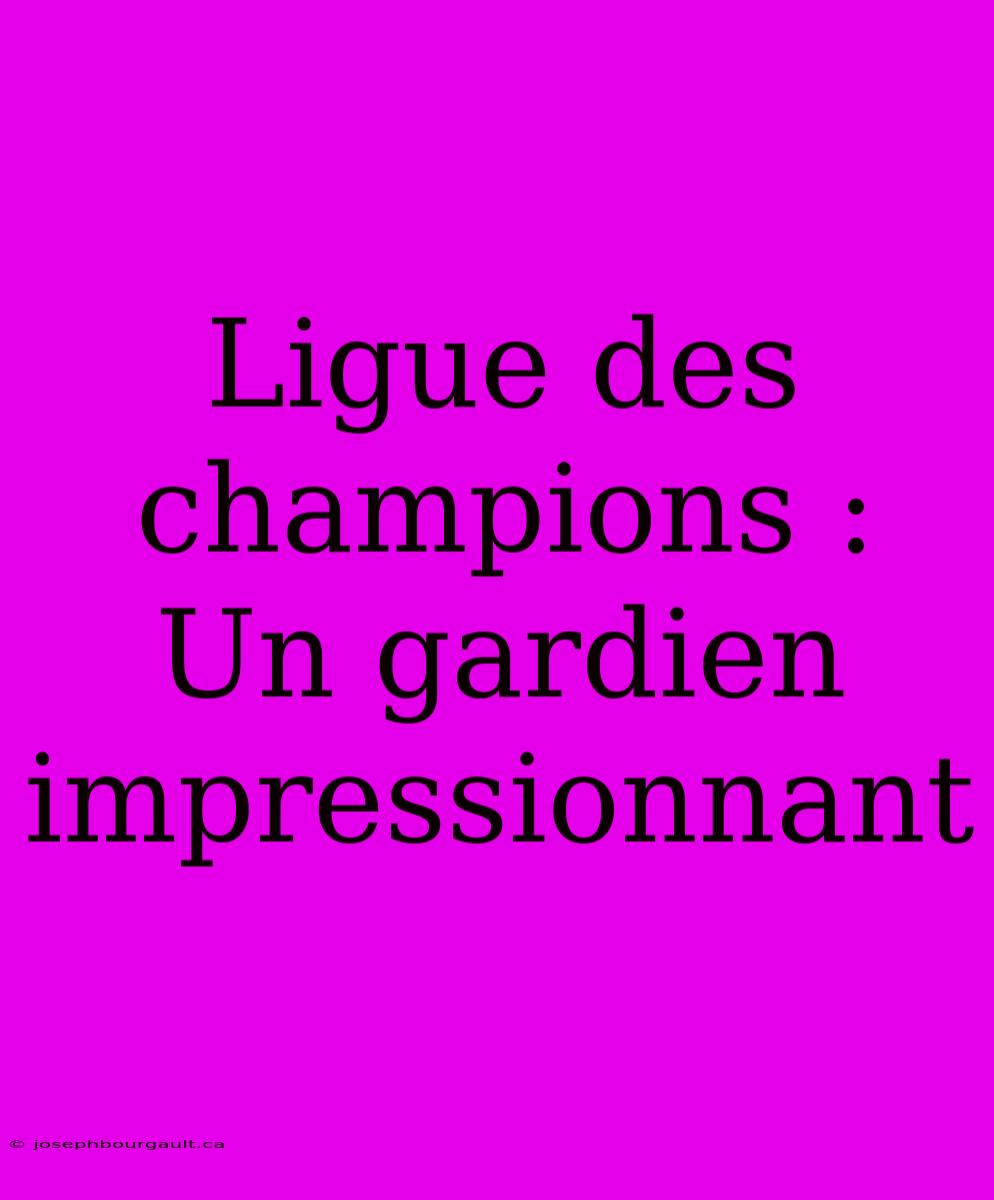 Ligue Des Champions : Un Gardien Impressionnant