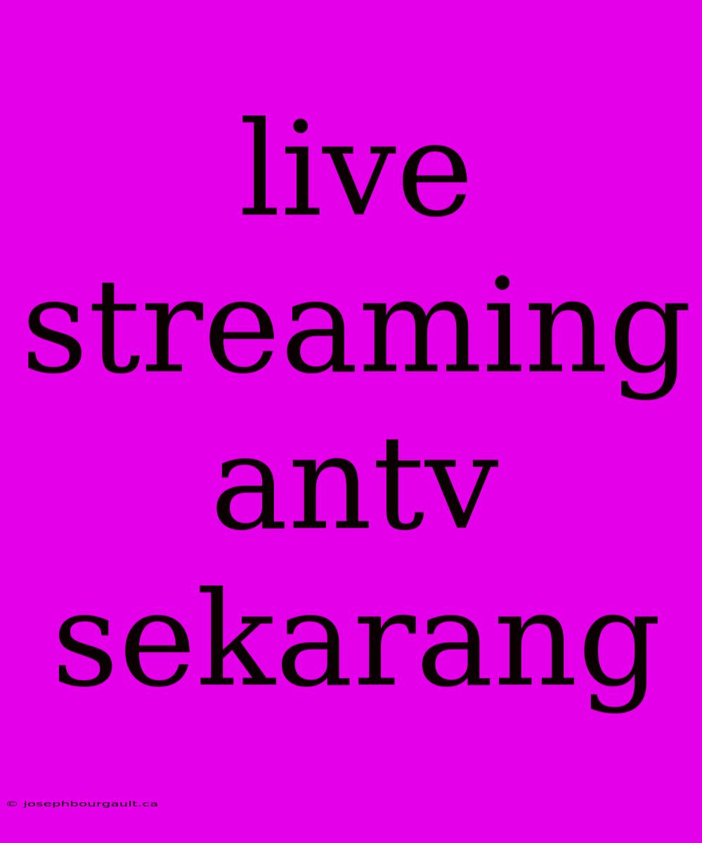 Live Streaming Antv Sekarang