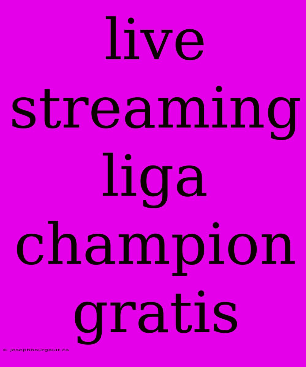 Live Streaming Liga Champion Gratis