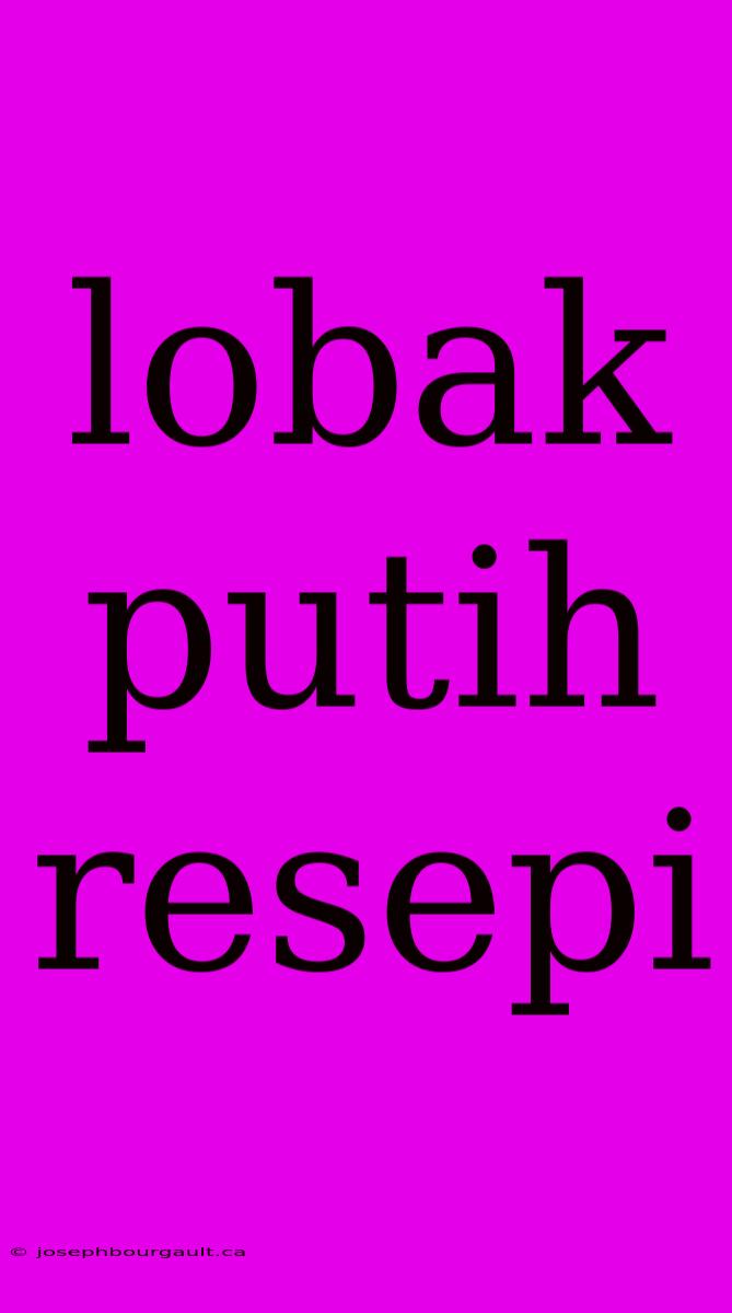 Lobak Putih Resepi