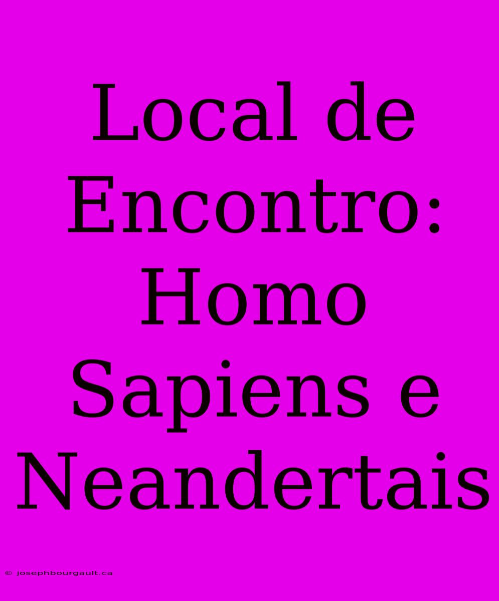 Local De Encontro: Homo Sapiens E Neandertais