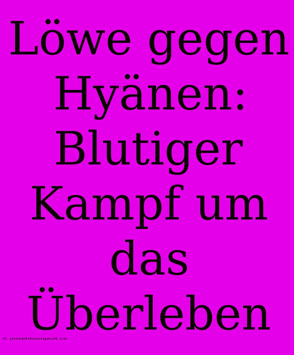 Löwe Gegen Hyänen: Blutiger Kampf Um Das Überleben