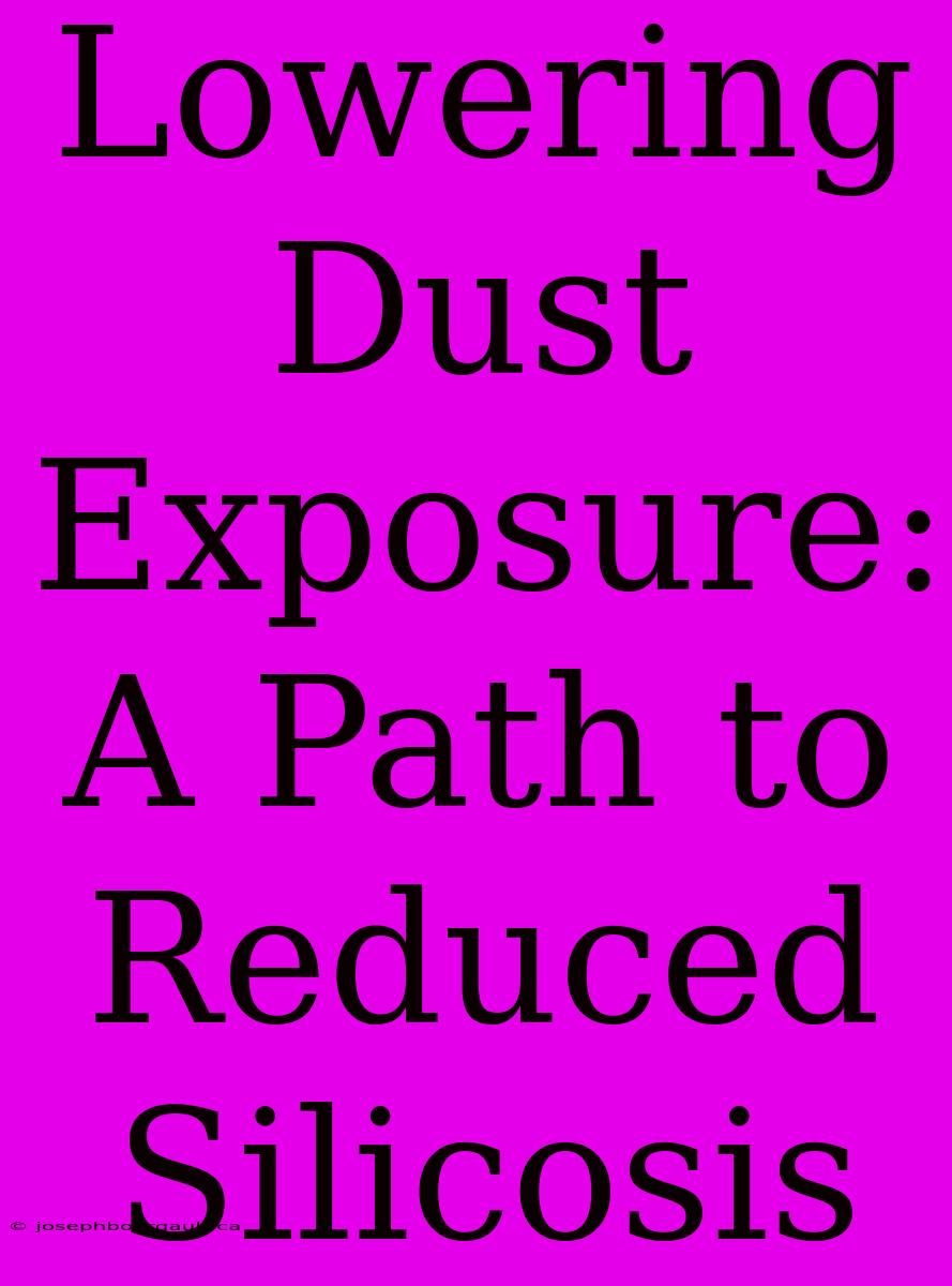 Lowering Dust Exposure:  A Path To Reduced Silicosis