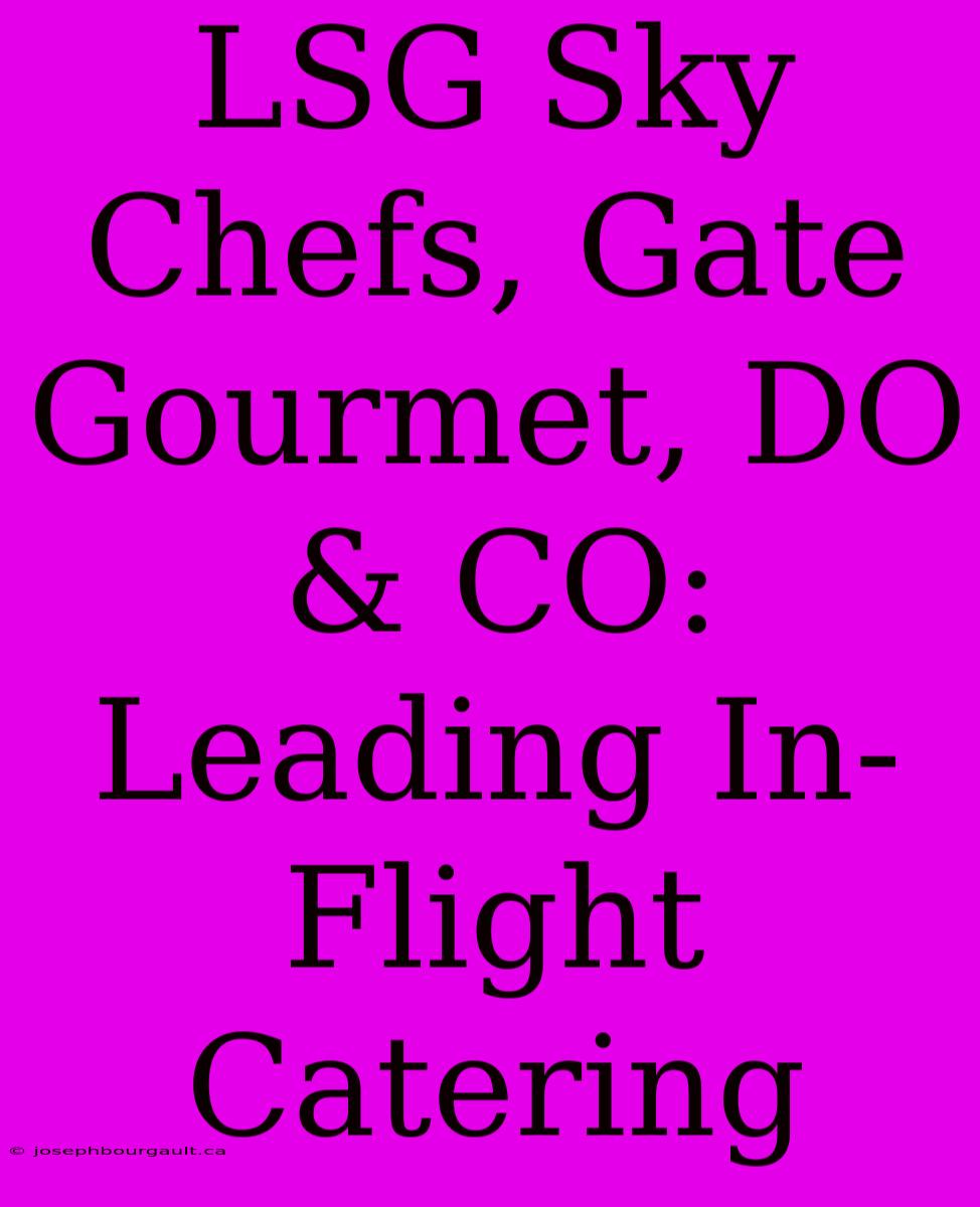 LSG Sky Chefs, Gate Gourmet, DO & CO: Leading In-Flight Catering