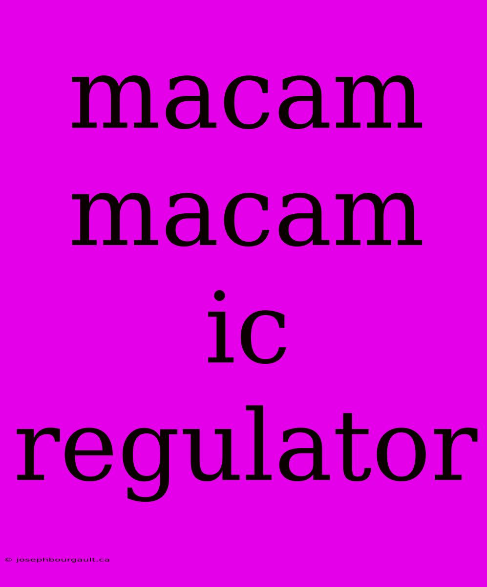 Macam Macam Ic Regulator