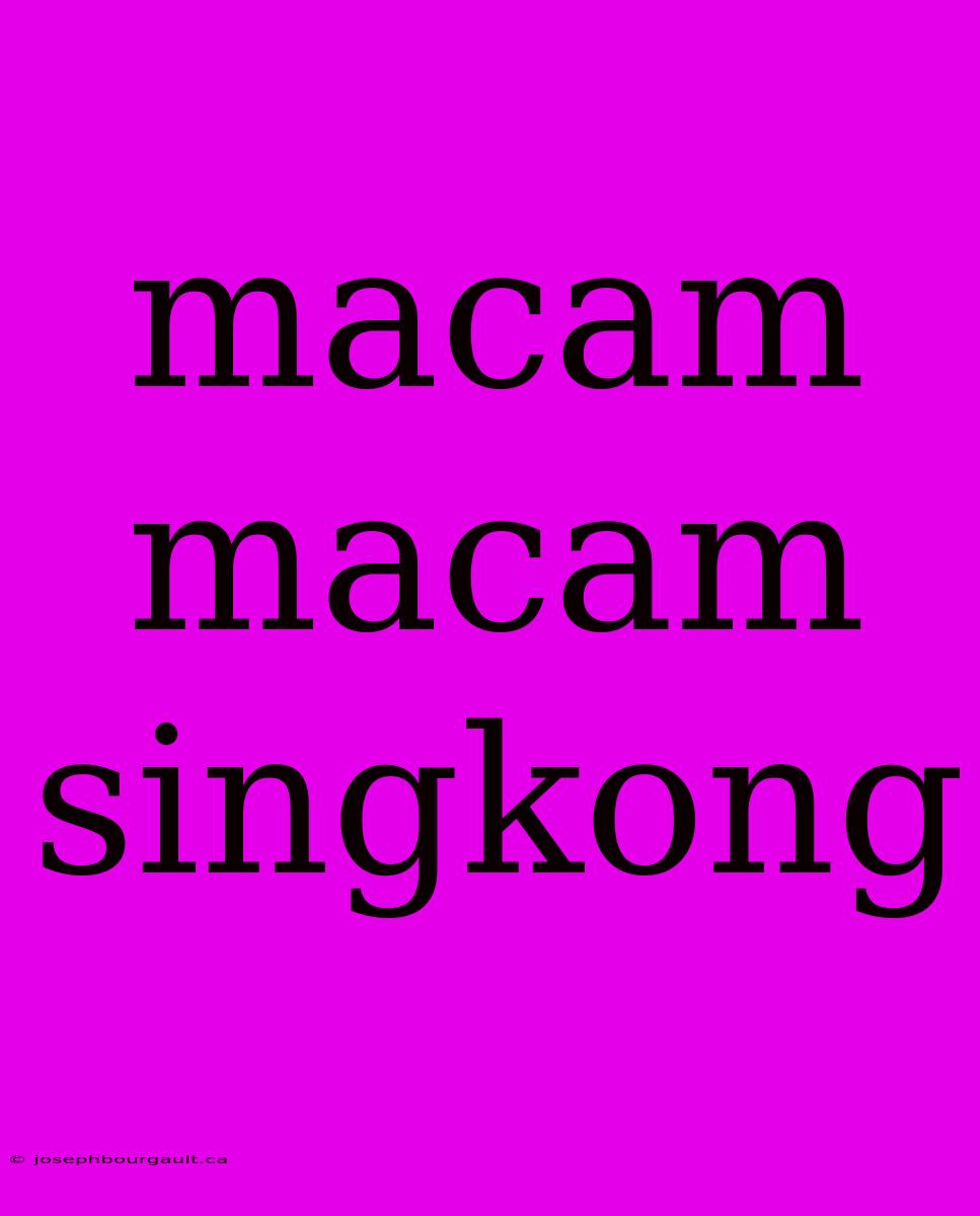 Macam Macam Singkong