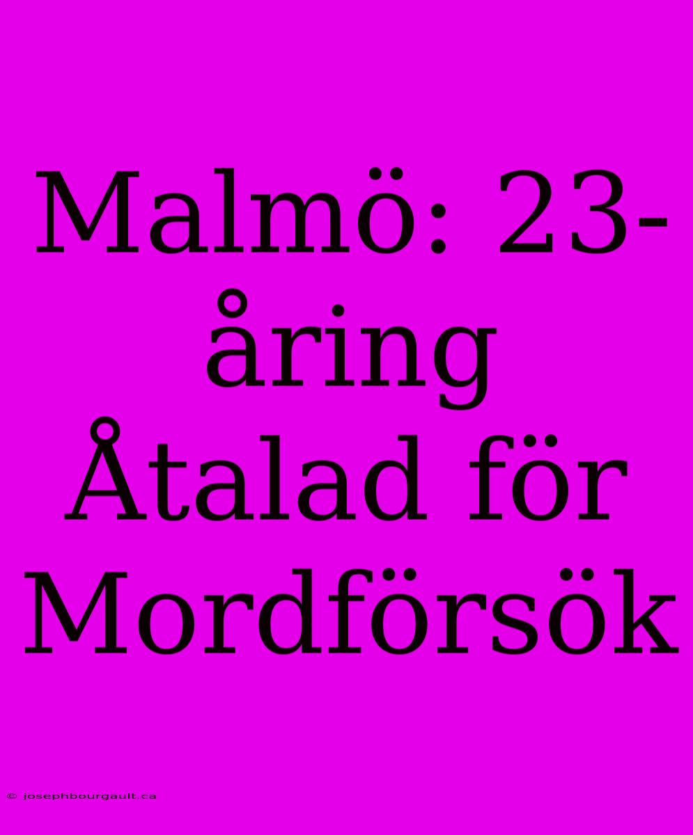 Malmö: 23-åring Åtalad För Mordförsök