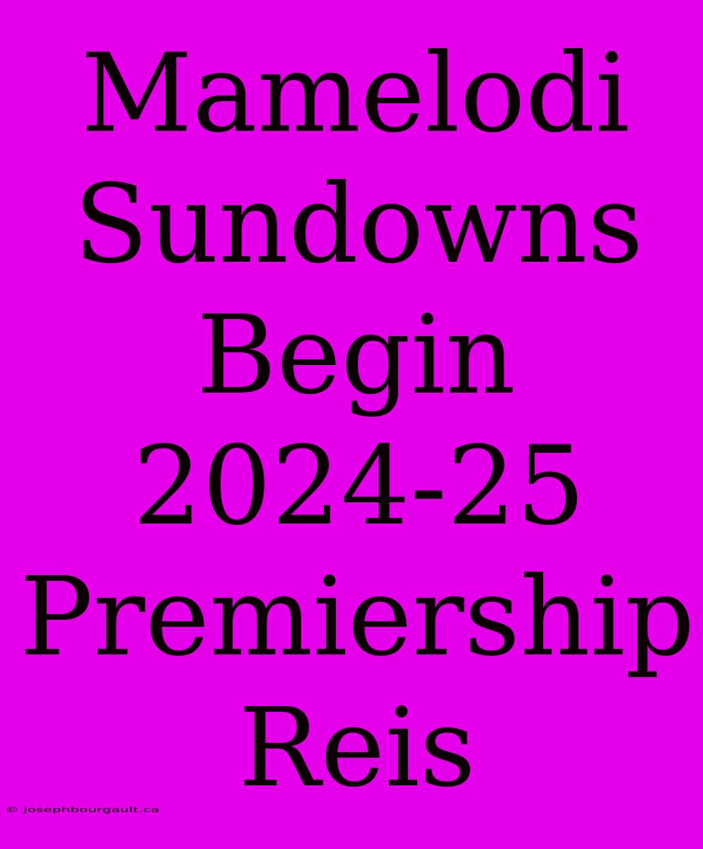 Mamelodi Sundowns Begin 2024-25 Premiership Reis