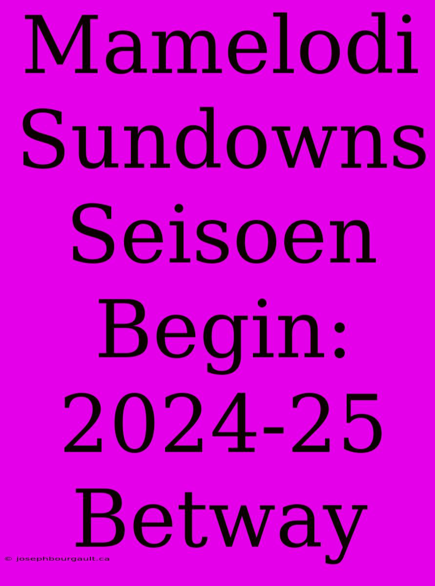 Mamelodi Sundowns Seisoen Begin: 2024-25 Betway