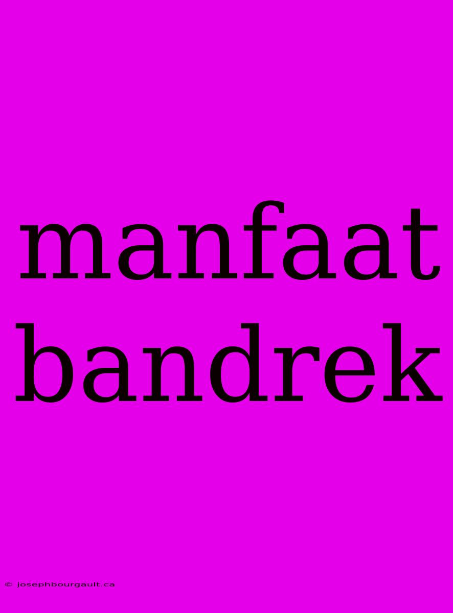 Manfaat Bandrek