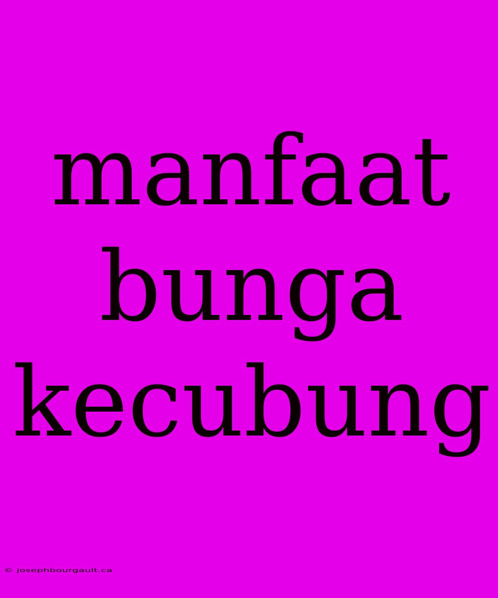 Manfaat Bunga Kecubung