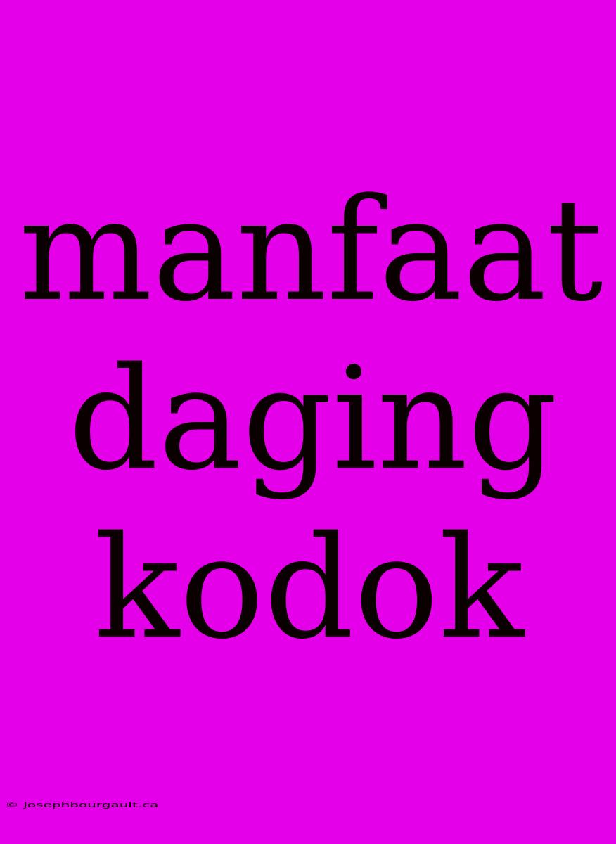 Manfaat Daging Kodok