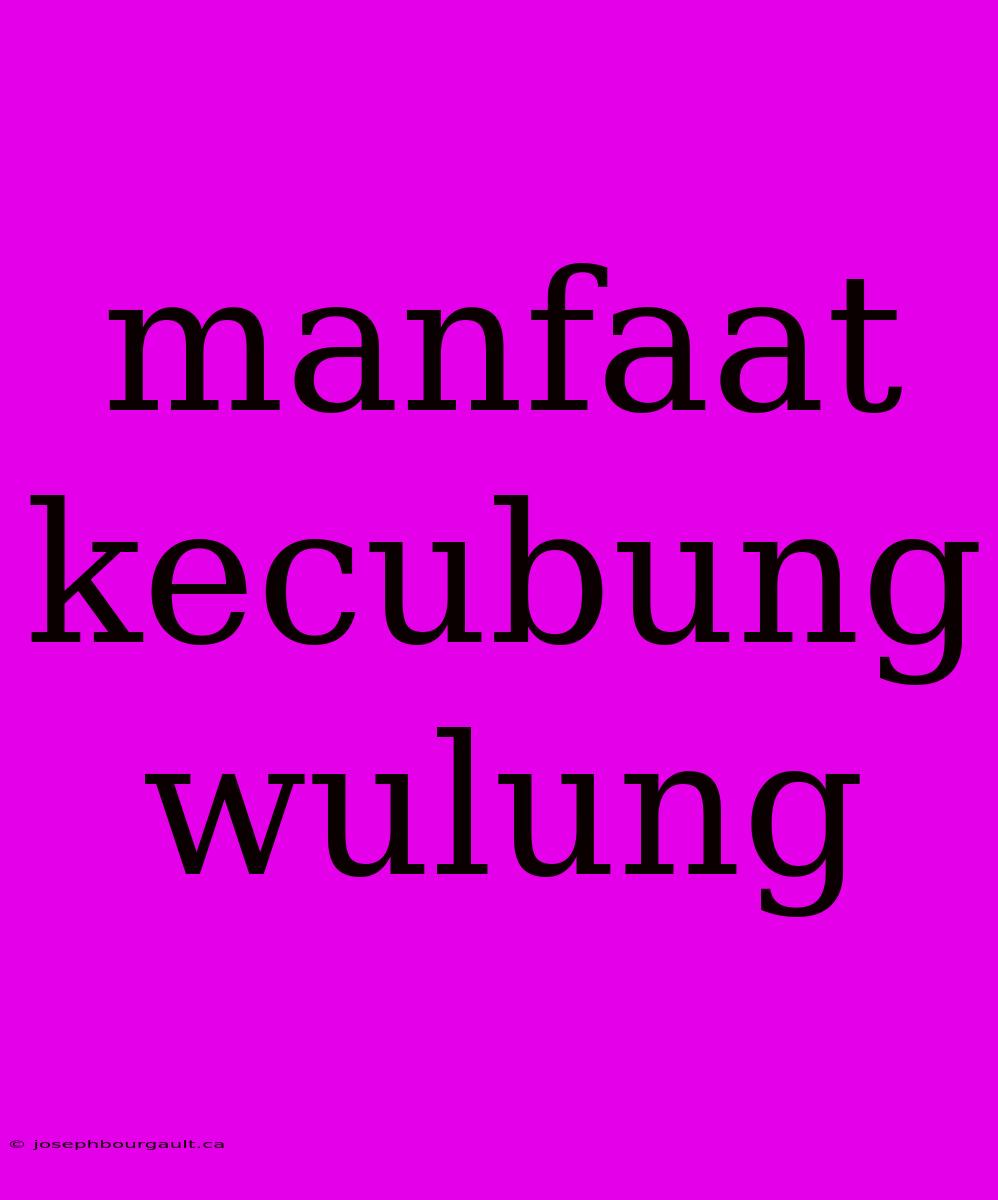 Manfaat Kecubung Wulung