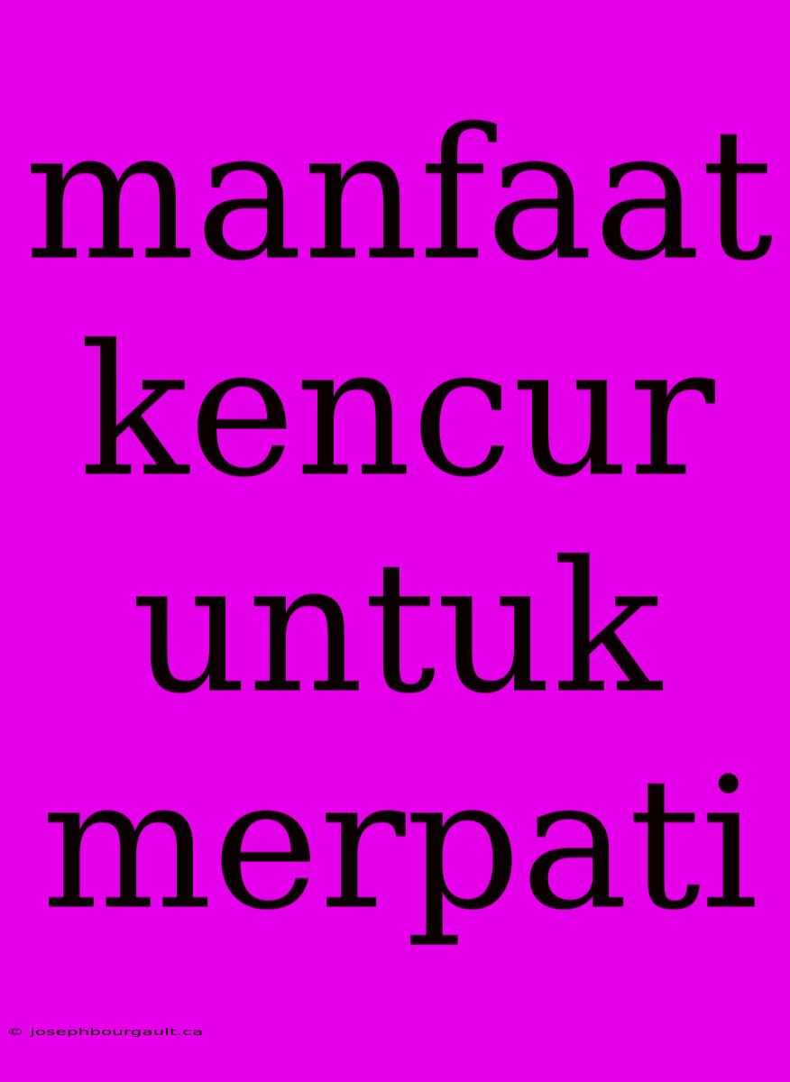 Manfaat Kencur Untuk Merpati