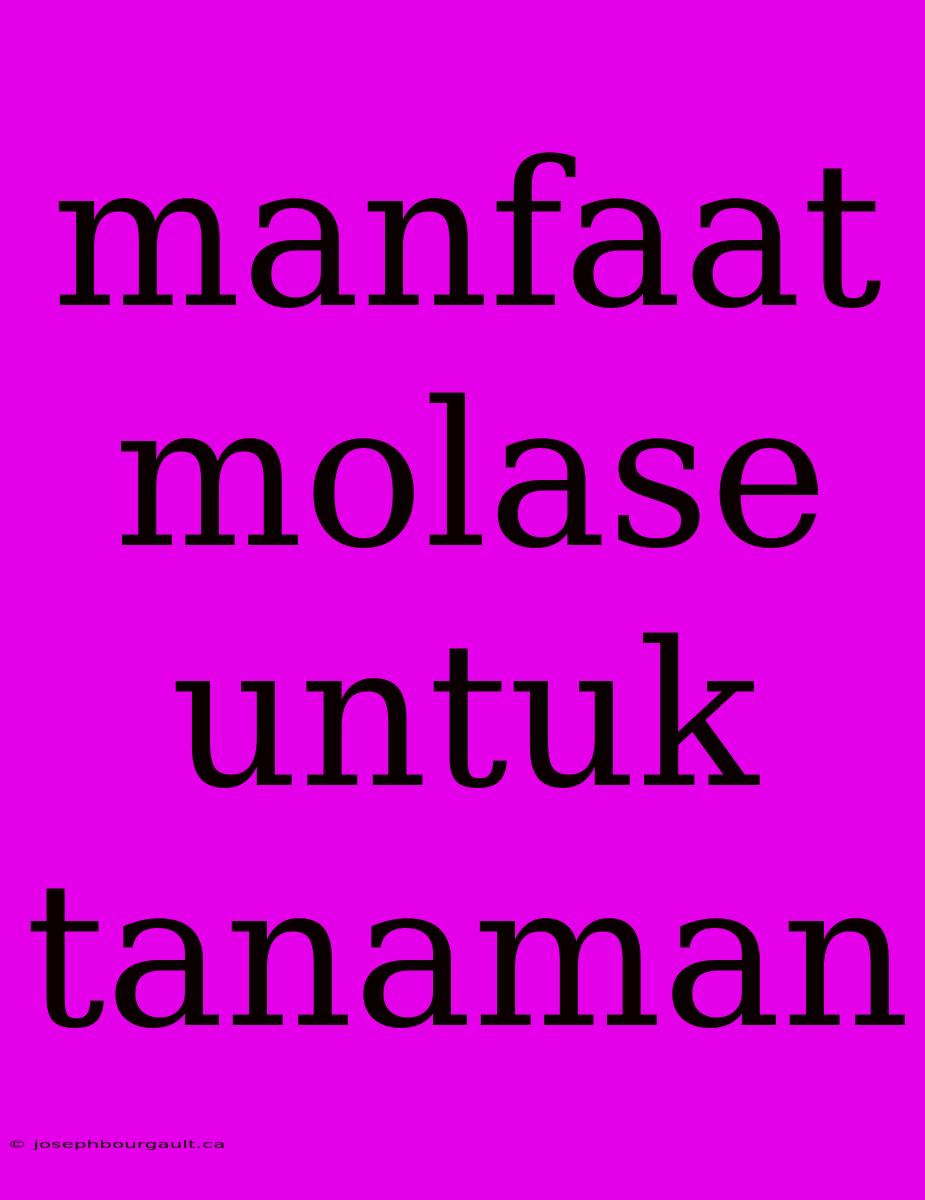 Manfaat Molase Untuk Tanaman