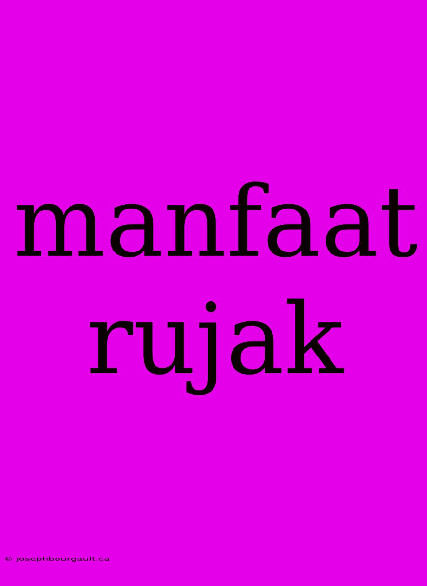 Manfaat Rujak