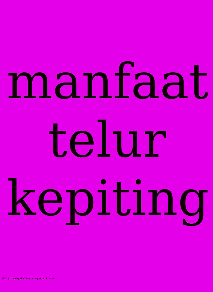 Manfaat Telur Kepiting