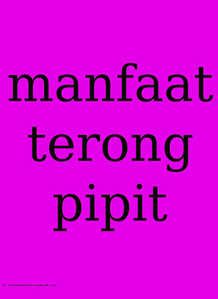 Manfaat Terong Pipit