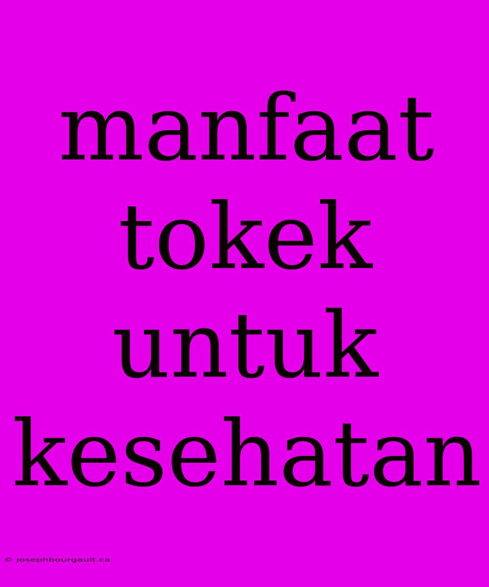 Manfaat Tokek Untuk Kesehatan