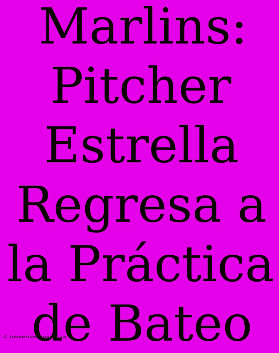 Marlins: Pitcher Estrella Regresa A La Práctica De Bateo