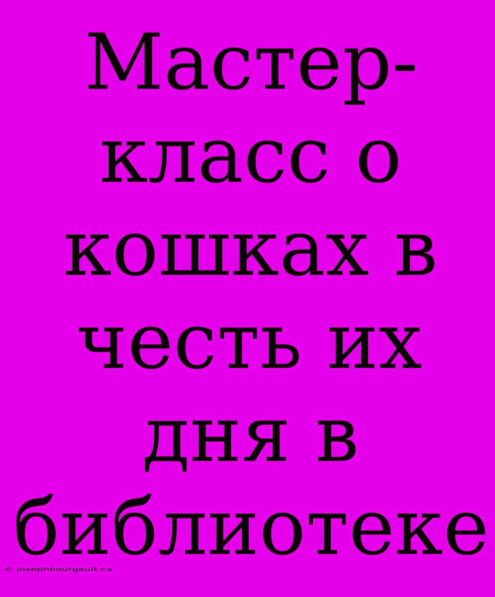 Мастер-класс О Кошках В Честь Их Дня В Библиотеке