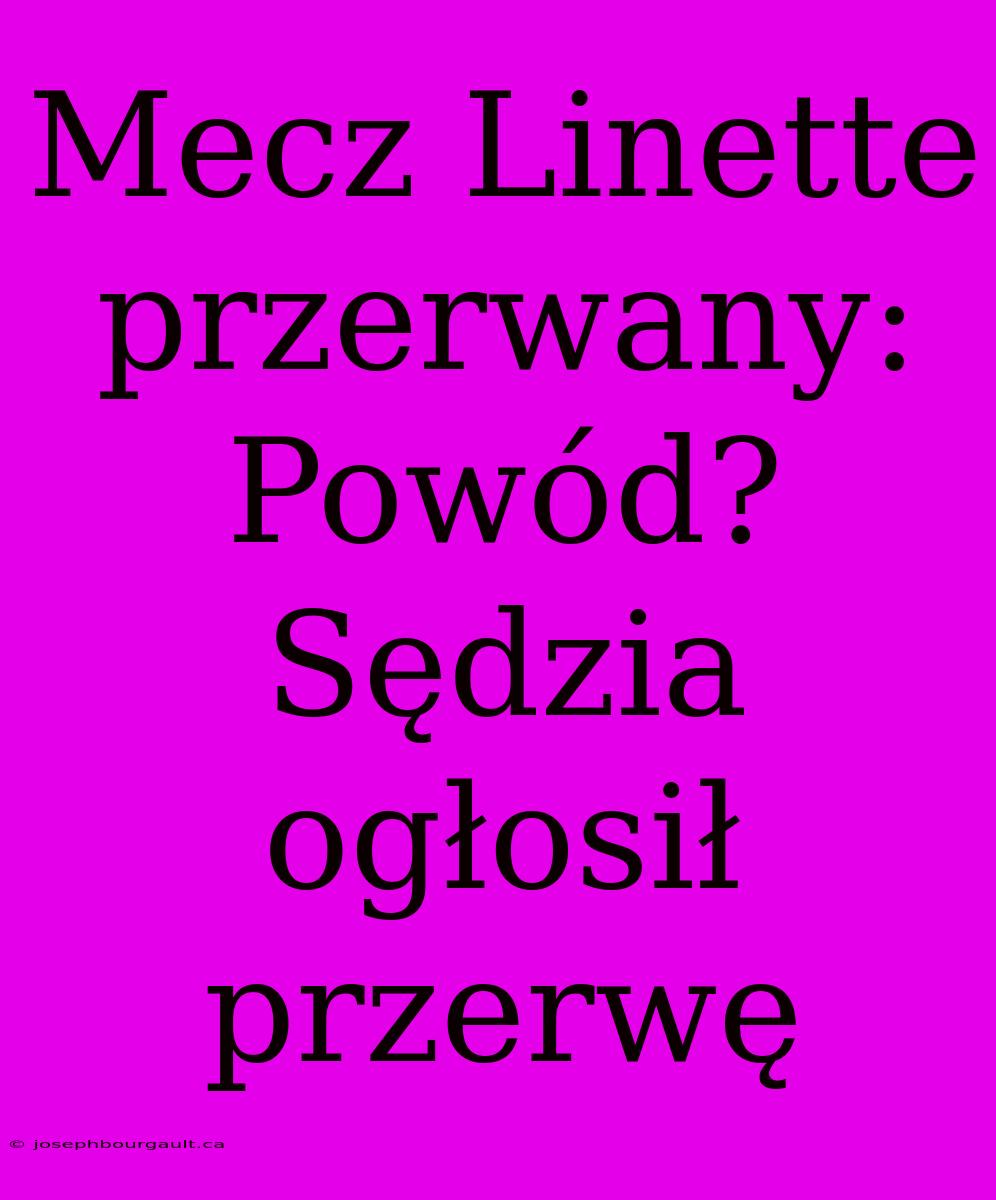 Mecz Linette Przerwany: Powód? Sędzia Ogłosił Przerwę