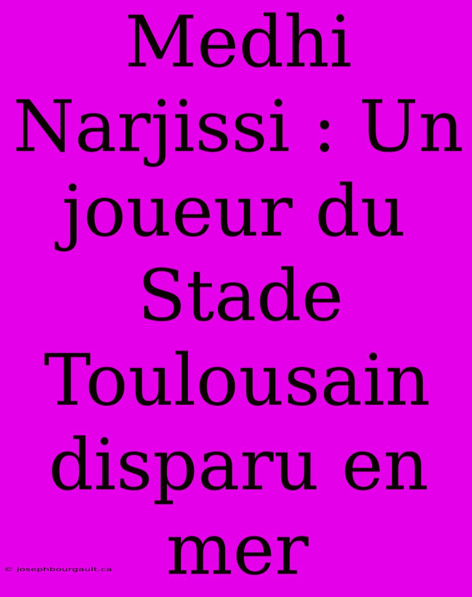 Medhi Narjissi : Un Joueur Du Stade Toulousain Disparu En Mer