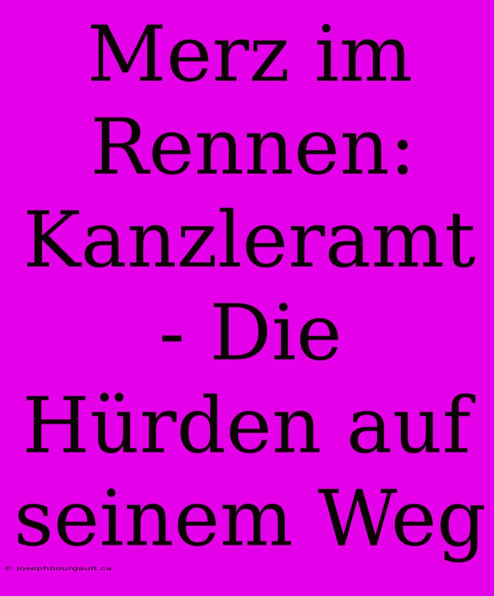 Merz Im Rennen: Kanzleramt - Die Hürden Auf Seinem Weg