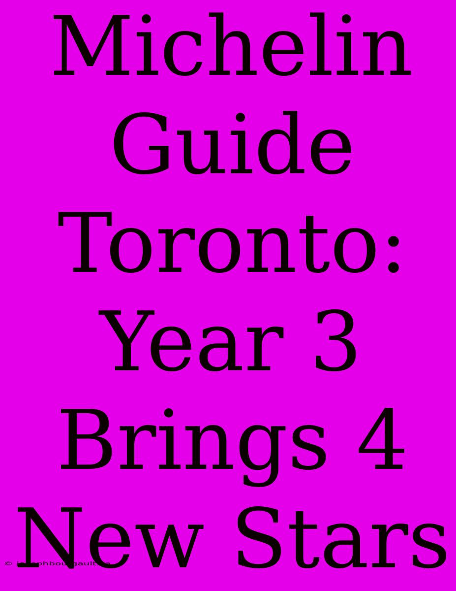 Michelin Guide Toronto: Year 3 Brings 4 New Stars