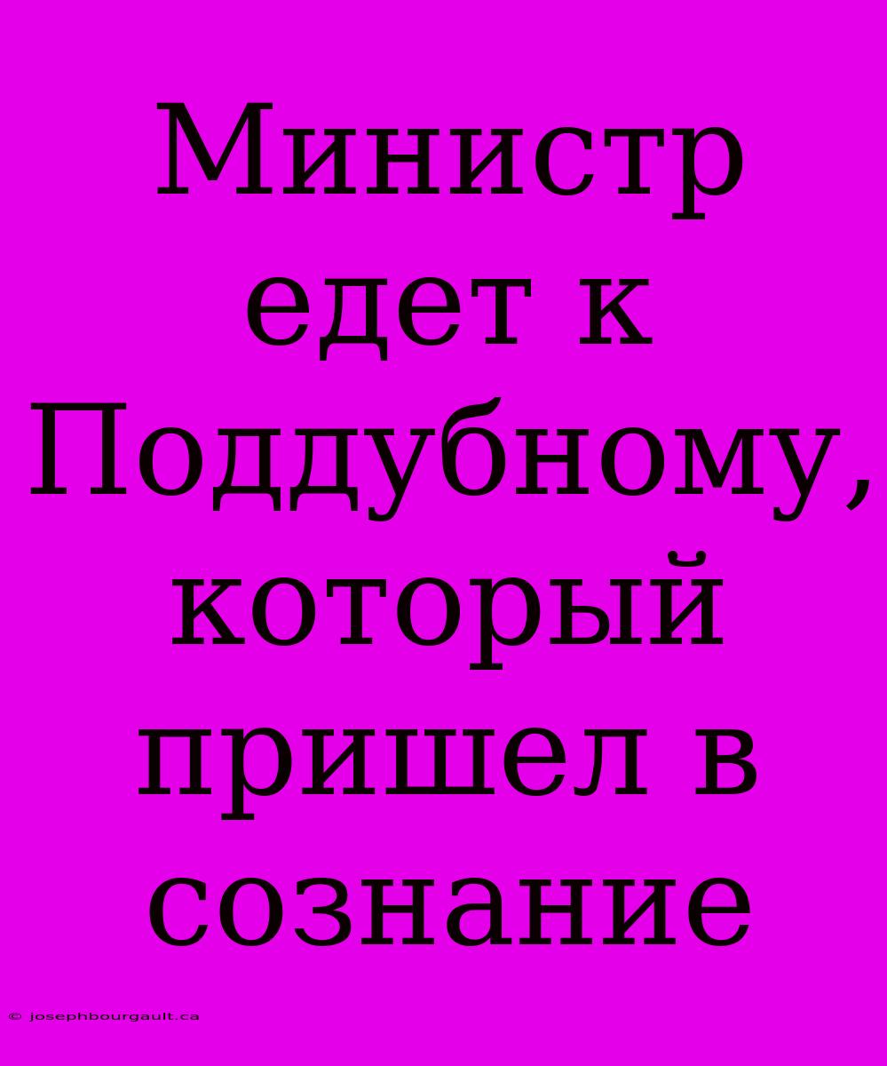 Министр Едет К Поддубному, Который Пришел В Сознание