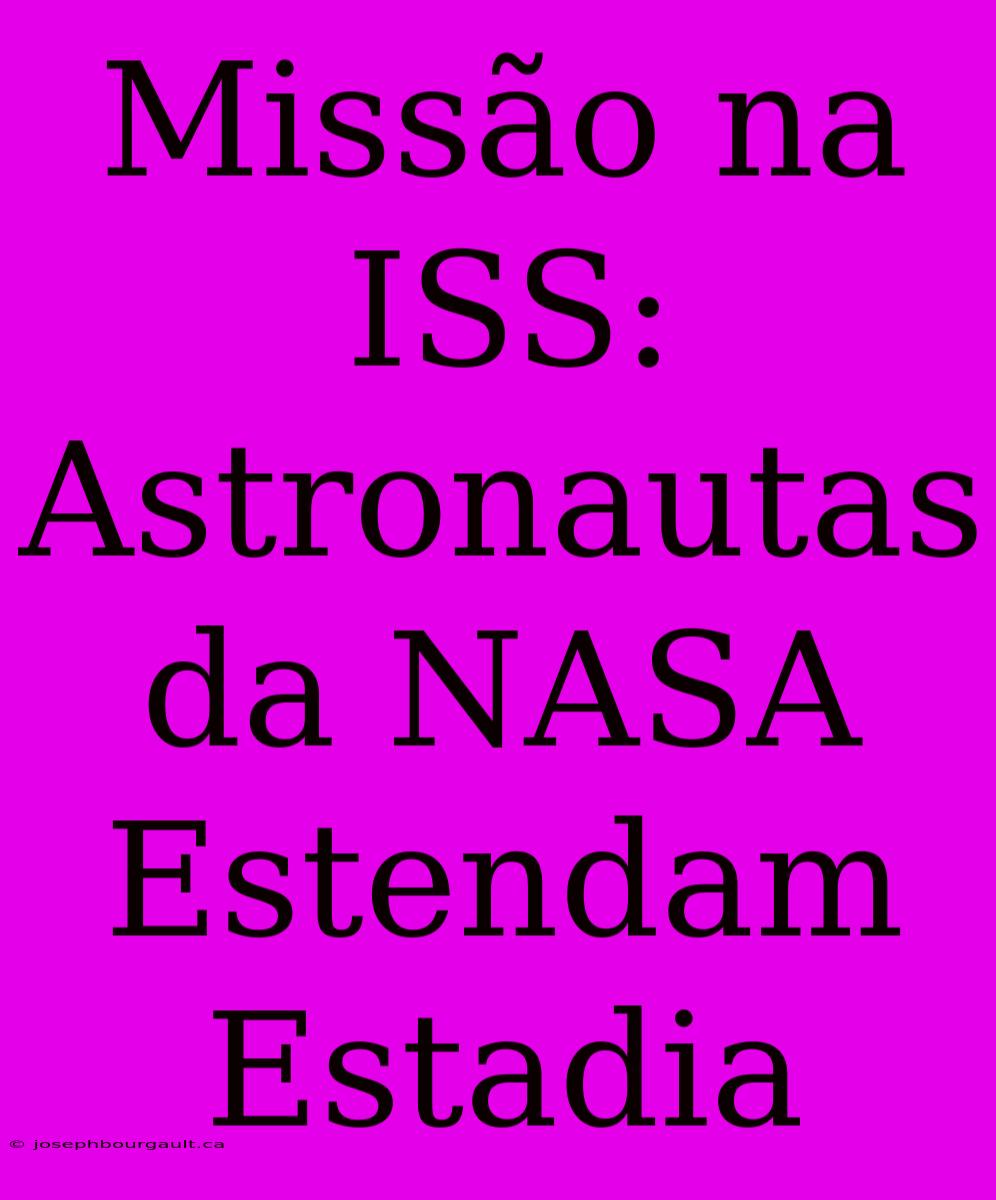 Missão Na ISS: Astronautas Da NASA Estendam Estadia