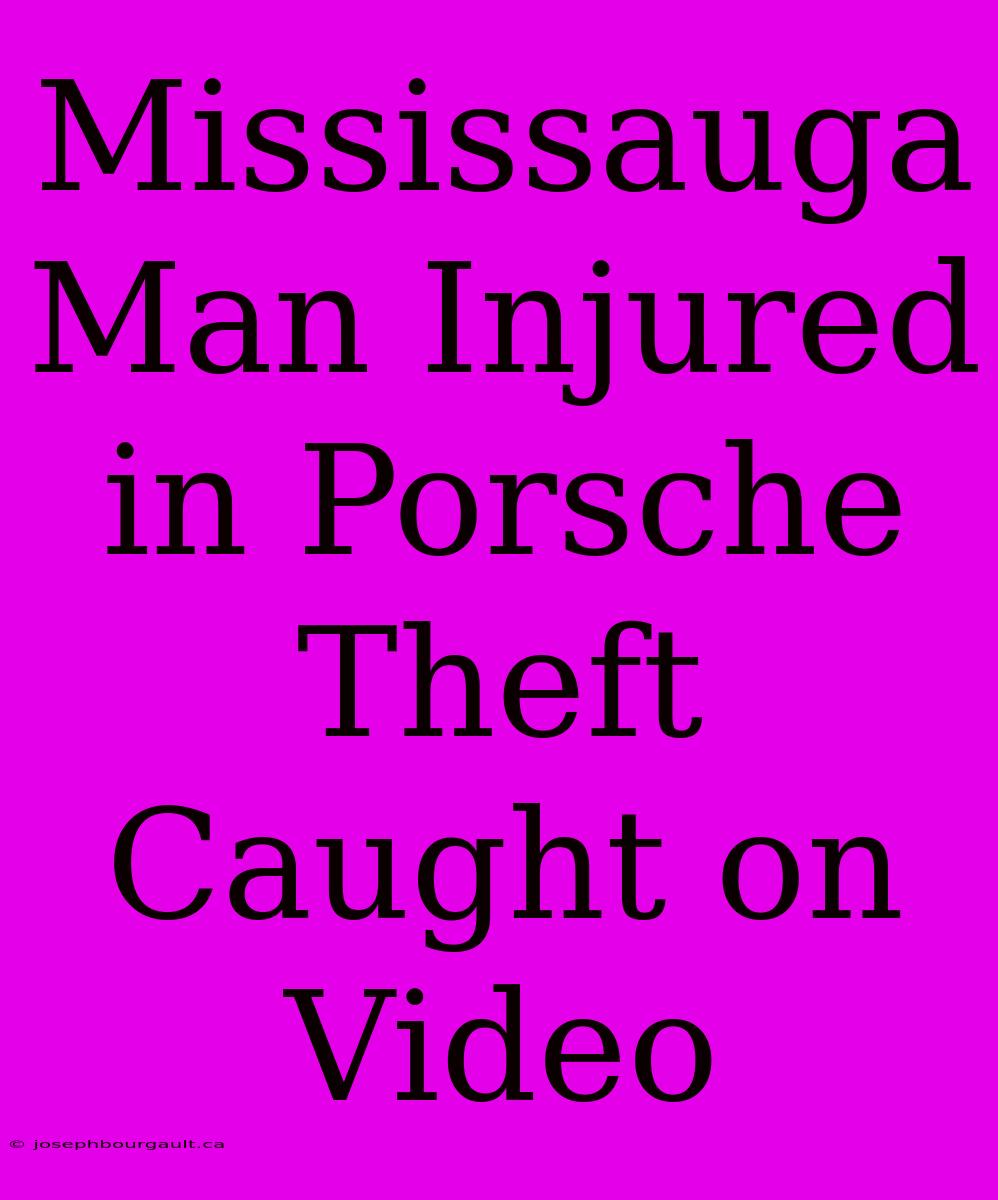 Mississauga Man Injured In Porsche Theft Caught On Video