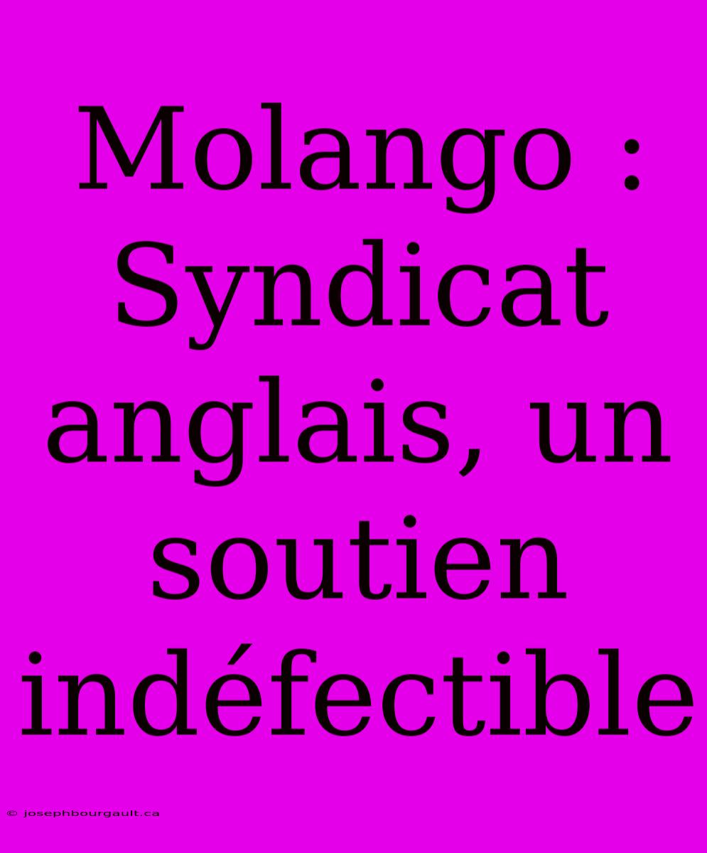 Molango : Syndicat Anglais, Un Soutien Indéfectible