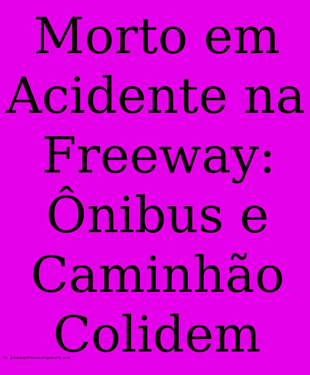 Morto Em Acidente Na Freeway: Ônibus E Caminhão Colidem