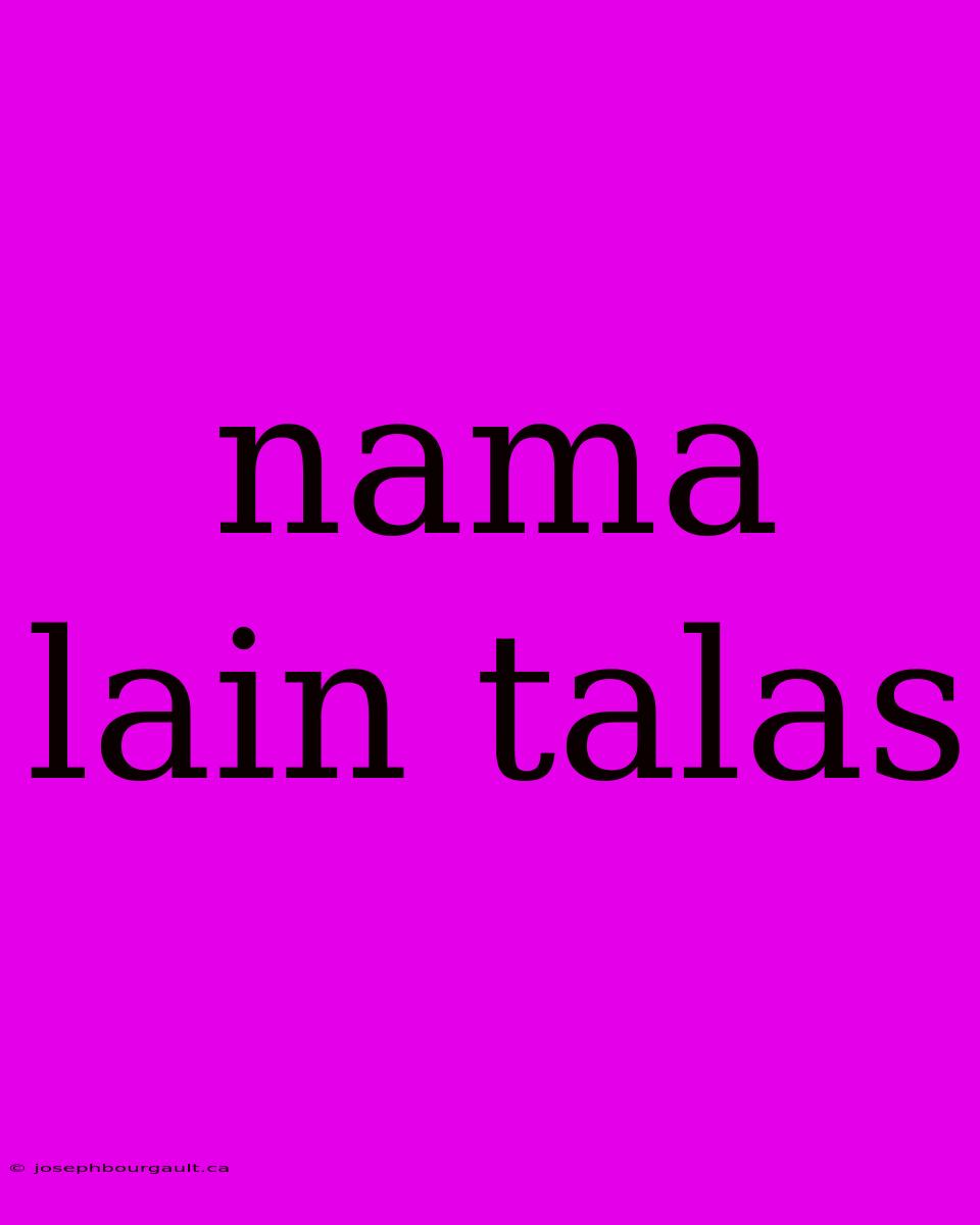 Nama Lain Talas