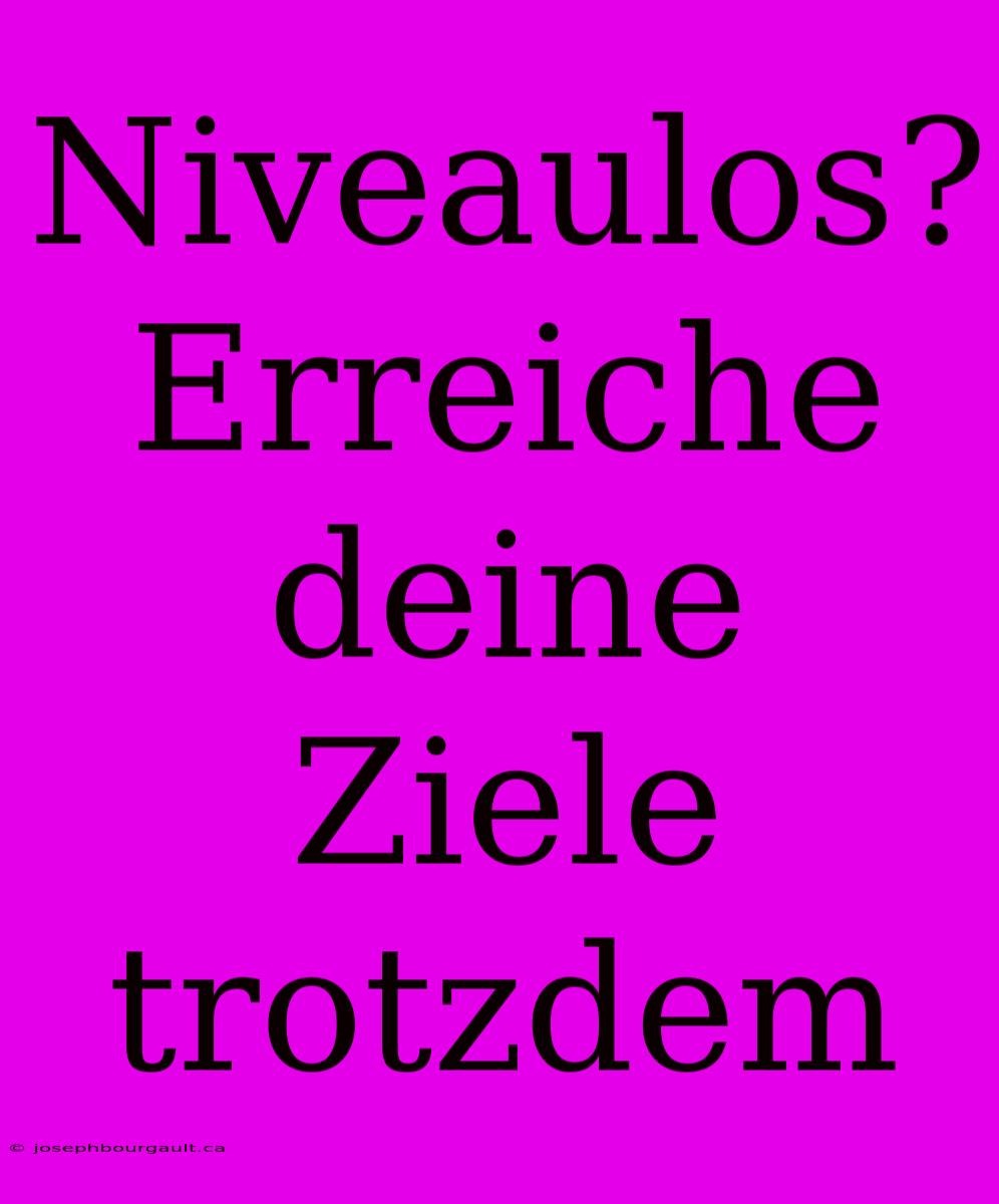 Niveaulos? Erreiche Deine Ziele Trotzdem