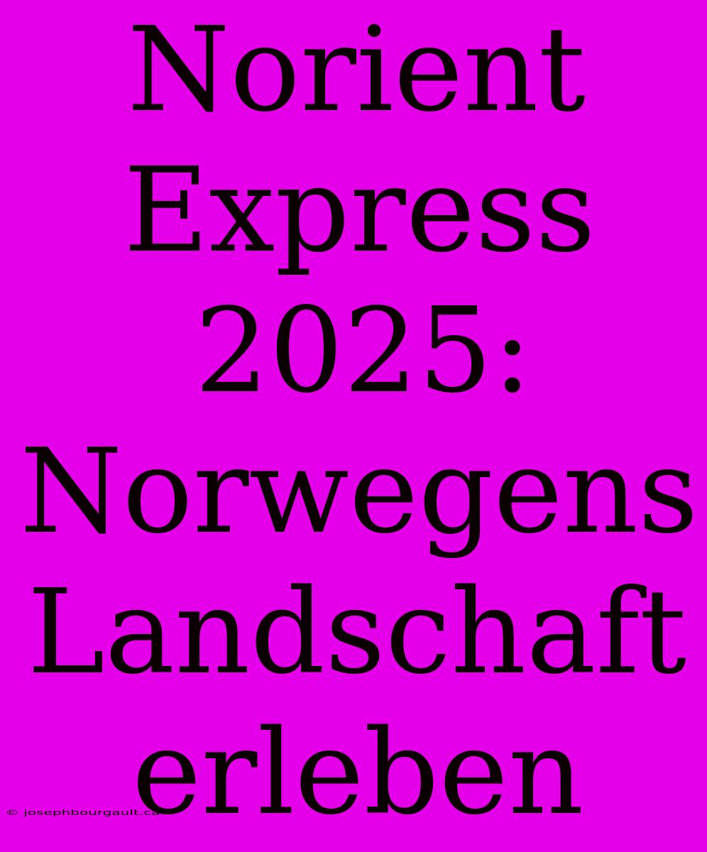 Norient Express 2025: Norwegens Landschaft Erleben