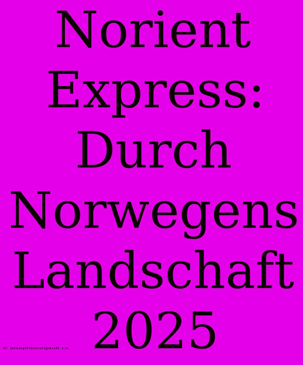 Norient Express: Durch Norwegens Landschaft 2025