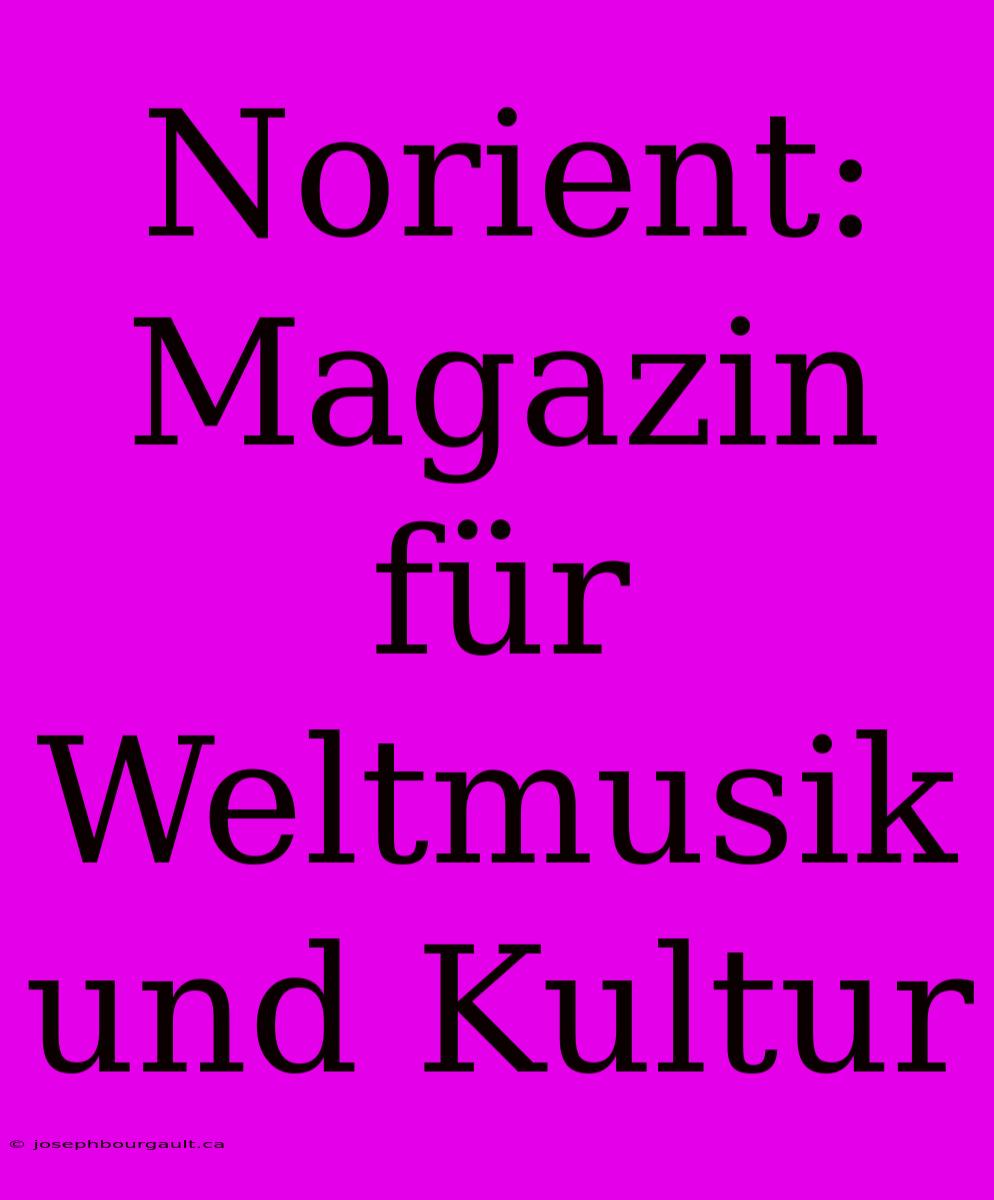 Norient: Magazin Für Weltmusik Und Kultur