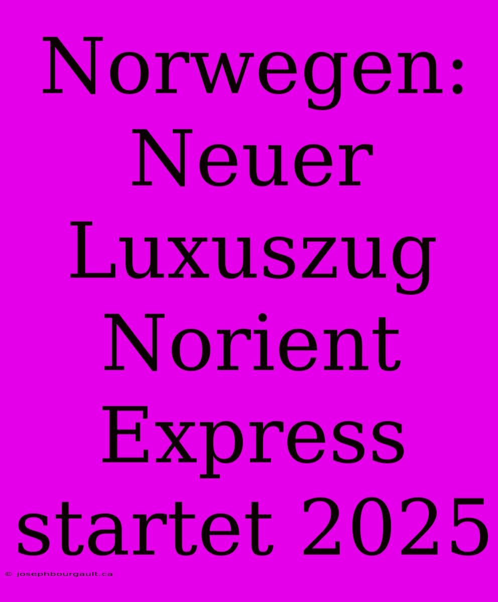 Norwegen: Neuer Luxuszug Norient Express Startet 2025