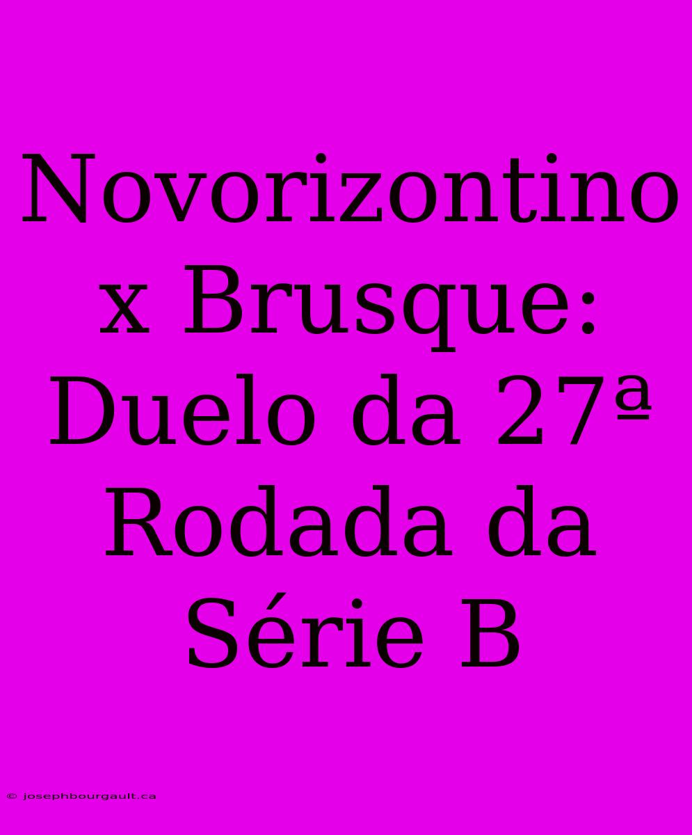 Novorizontino X Brusque: Duelo Da 27ª Rodada Da Série B