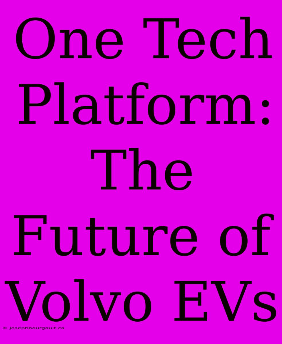 One Tech Platform: The Future Of Volvo EVs