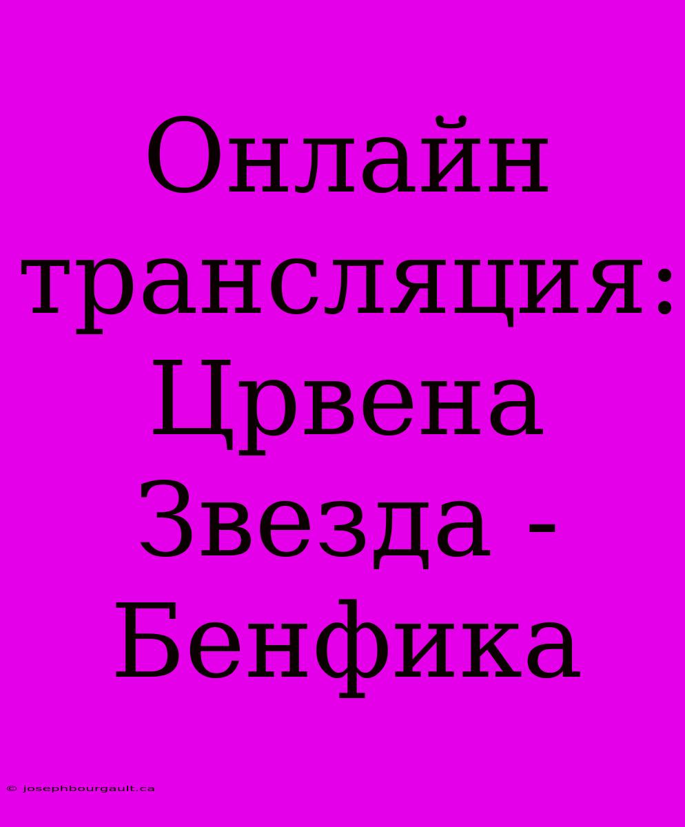 Онлайн Трансляция: Црвена Звезда - Бенфика